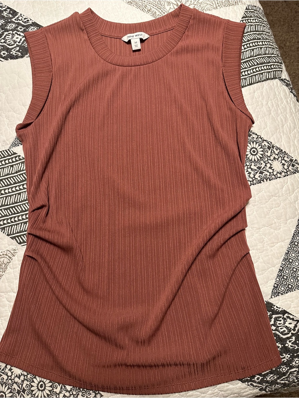 Nine West dusty pink Ribbed Tank Top